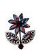 Dolce & Gabbana Womens Vintage Flower Brooch Red Blue Black Floral Pendant