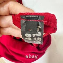 Donna Karan Black Label Vintage $1695 Red Knit Bodycon Formal Ruched Dress -MED