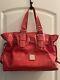 Dooney & Bourke Vintage Red Leather Oversized Croc Tote Handbag Excellent Cond