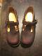 Dr Martens Made In England Vintage Mary Jane Burgundy Leather Shoes Us 7 Uk 5