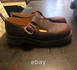 Dr Martens Made In England Vintage Mary Jane Burgundy Leather Shoes US 7 UK 5