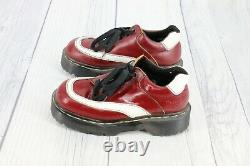 Dr Martens Womens Vintage Lace Up Leather Low Top Boots US 6 Red White Retro