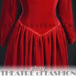 Dress Velvet Corset Victorian Vintage Red 10 12 14 Ballgown Masquerade Vamp