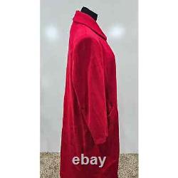 EB by Design Vintage Red 100% Wool Womens Double Breasted Coat, Made USA Size 12