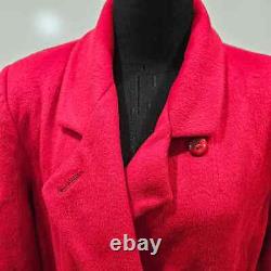 EB by Design Vintage Red 100% Wool Womens Double Breasted Coat, Made USA Size 12