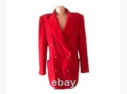 ESCADA by MARGARETHA LEY Red Wool/Angora/Silk Blazer Vintage 90s Sz 38