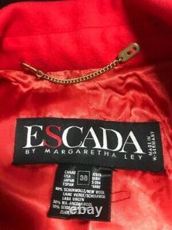 ESCADA by MARGARETHA LEY Red Wool/Angora/Silk Blazer Vintage 90s Sz 38