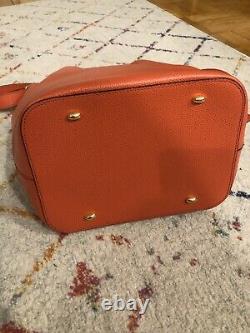 EUC Vintage Celine Bucket Bag coral red withgold hardware