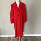 Escada Vintage Red Women Coat 38 Single Button Shoulder Pads 1980s Wool Cashmere