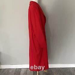 Escada vintage red women coat 38 single button shoulder pads 1980s wool cashmere