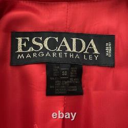 Escada vintage red women coat 38 single button shoulder pads 1980s wool cashmere