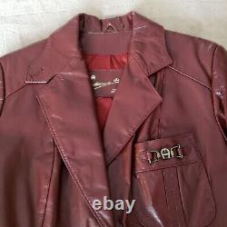 Etienne Aigner Genuine Leather Oxblood Jacket Lined Size 10 Vintage Taiwan