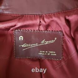 Etienne Aigner Genuine Leather Oxblood Jacket Lined Size 10 Vintage Taiwan