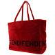 Fendi Logos Shoulder Hand Tote Bag Red Velour Italy Vintage Authentic #w508 W