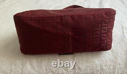 FENDI Mama Forever Bag Red Zucchino Canvas Vintage