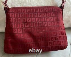 FENDI Mama Forever Bag Red Zucchino Canvas Vintage
