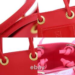 FENDI Zucca Pattern Hand Bag Handkerchief Red Vintage Authentic #UU485 S