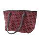 Fendi Zucca Pattern Hand Bag Red Canvas Leather Italy Vintage Auth #ab436 S