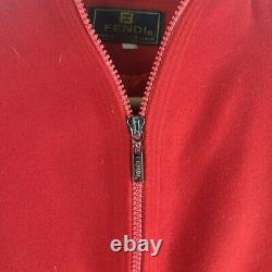 Fendi womens 1980s vintage red 100% cashmere jacket sz L made in Italy soft