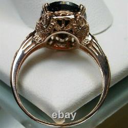Filigree Vintage Estate Art Deco Wedding Ring 3.11 Ct Garnet 14K Rose Gold Over