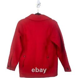 Filson Womens Vintage Scarlet Red Virgin Wool Jacket Coat Mackinaw Size 12