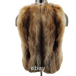 Furs Vintage Red Fox Fur leather Womens Vest Mob Wife Size Small US