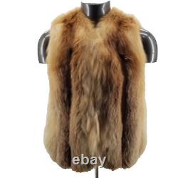 Furs Vintage Red Fox Fur leather Womens Vest Mob Wife Size Small US