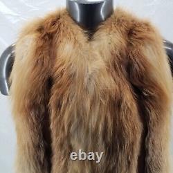 Furs Vintage Red Fox Fur leather Womens Vest Mob Wife Size Small US