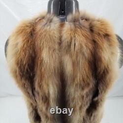 Furs Vintage Red Fox Fur leather Womens Vest Mob Wife Size Small US