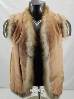 Furs Vintage Red Fox Fur leather Womens Vest Mob Wife Size Small US