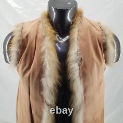 Furs Vintage Red Fox Fur leather Womens Vest Size Small US