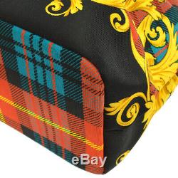 GIANNI VERSACE Baroque Pattern Shoulder Tote Bag Red Nylon Vintage AK41247