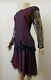 Gilberti Victorian Look Rare Women's Vintage Lace Dress Navy/maroon Size 18