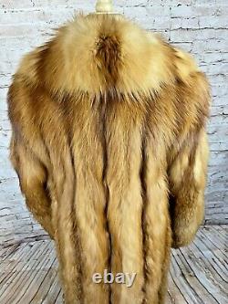 GORGEOUS Red Fox Fur Coat Jack Fenster Beverly Hills Luxury Long Beautiful M/L