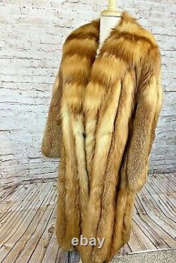 GORGEOUS Red Fox Fur Coat Jack Fenster Beverly Hills Luxury Long Beautiful M/L