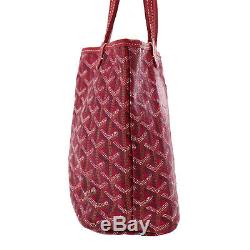 GOYARD Saint Louis Tote Hand Bag Red PVC Leather Italy Vintage Auth #NN28 S