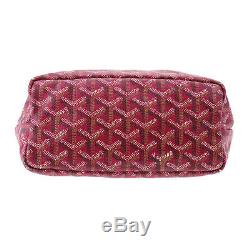 GOYARD Saint Louis Tote Hand Bag Red PVC Leather Italy Vintage Auth #NN28 S