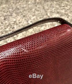 GUCCI 1960's Burgundy Lizard Flap Bag