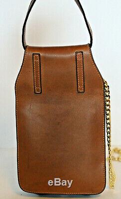 GUCCI Brown Green Red Stripe Leather Crossbody Wistlet Belt Bag Purse Vintage