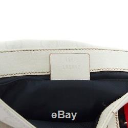GUCCI GG white monogram canvas black red web flap fanny pack waist belt bag