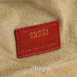 GUCCI Horsebit Cosmetic Vanity Hand Bag Red Suede Leather Vintage 03564