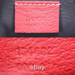 GUCCI Original GG Canvas Hand Pouch Bag Red Navy Italy Authentic #MM489 O