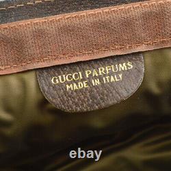 GUCCI Shelly Line Clutch Hand Bag Pouch Purse Beige Brown PVC Vintage K08731