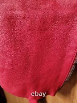 GUCCI TOM FORD Vintage Y2K Red Minimalist Moto Sleeves Leather Jacket