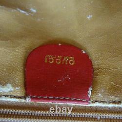 GUCCI Vintage Bamboo & Leather Mini Top Handle Grab Bag in Red Italy Y2K