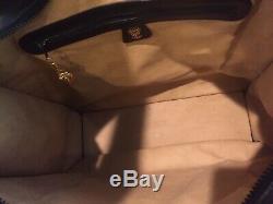 GUCCI Vintage Large Black Sherry Web Guccissima GG Canvas Tote Handbag