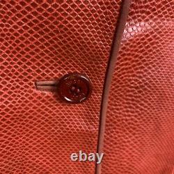 GUCCI Vintage Snakeskin Jacket Red Long Sleeve 2 Button Collared Womens Size 44