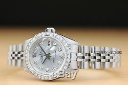 Genuine Ladies Rolex Diamond Datejust 18k White Gold Stainless Steel Watch