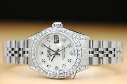 Genuine Rolex Ladies Datejust White Mother Of Pearl Diamond Watch