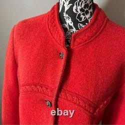 Giesswein Tirol Vintage Blazer Wool Jacket Red Fancy Large (no size tag)